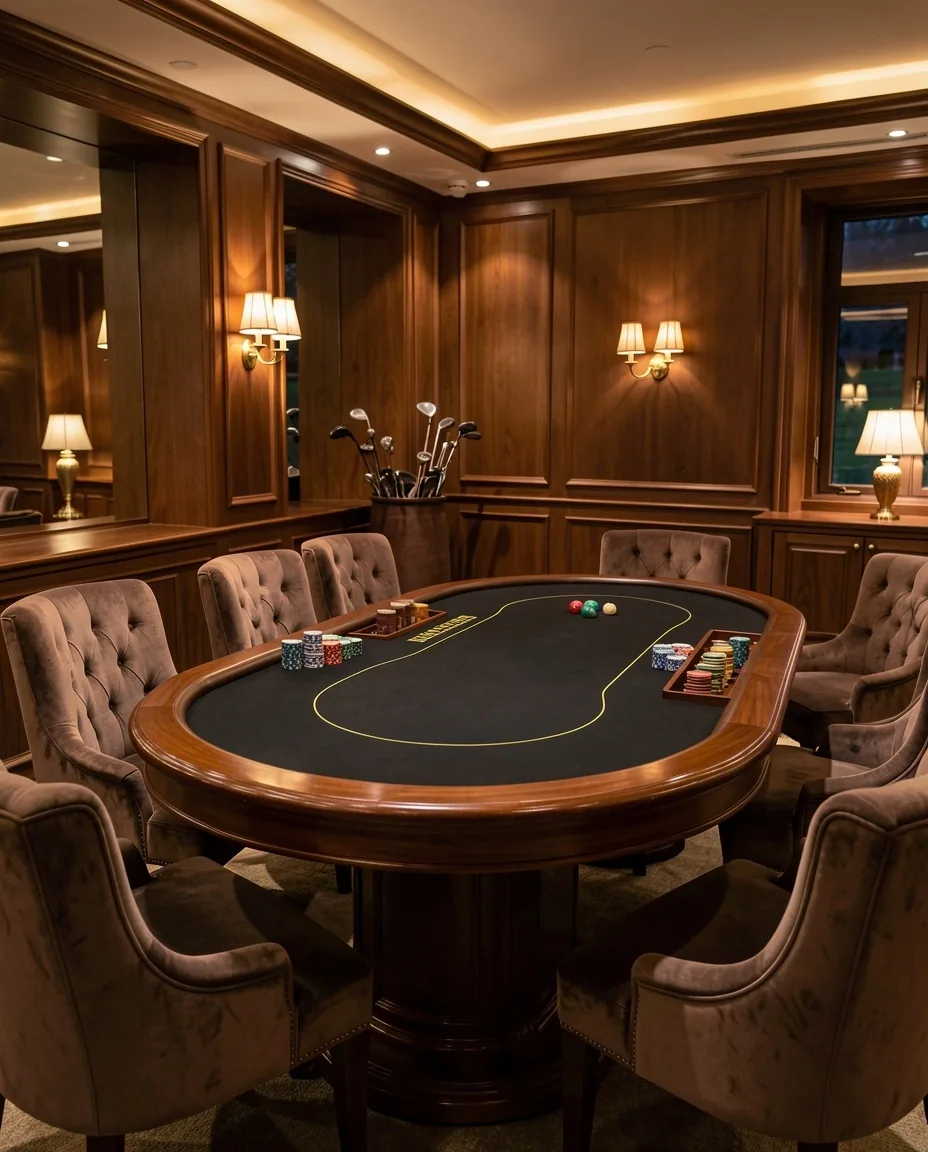 Exclusieve pokertafel in Elva Roux lounge
