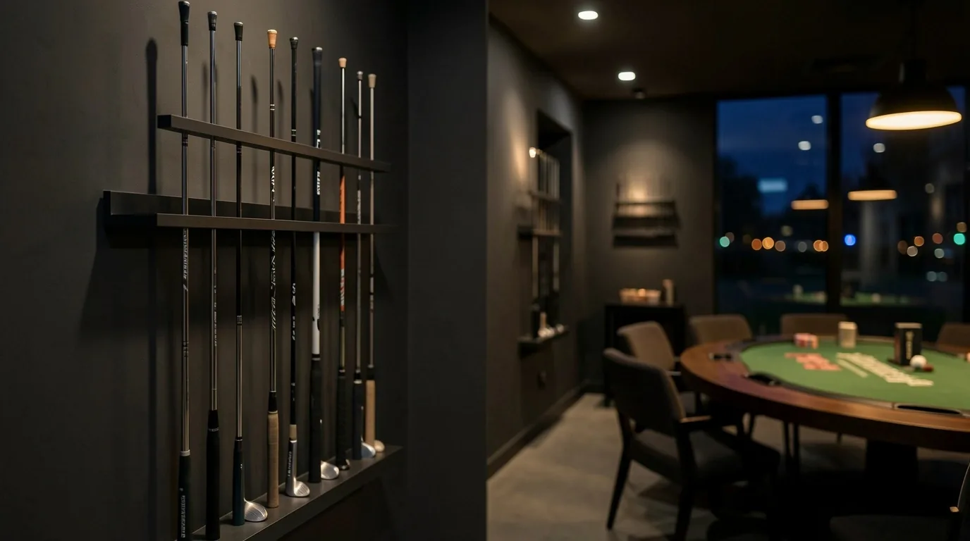 Interieur impressie van de golf fitting studio en poker lounge Elva Roux in Eindhoven