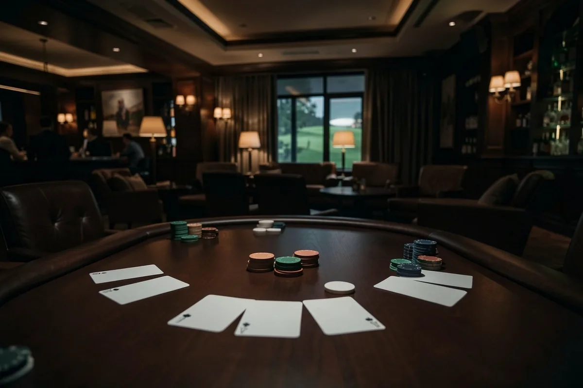 Besloten poker lounge interieur bij Elva Roux